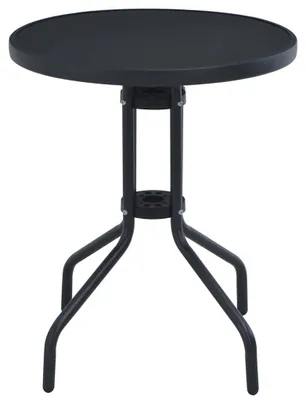 Produktbild von vidaXL Gartentisch Schwarz 80 cm Stahl und Glas