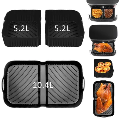 Productafbeelding van Heetluchtfriteuse siliconen vorm - 3-delige set, herbruikbaar - Accessoire voor een 10,4 liter airfryer, model AF500EU