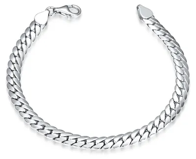 Produktbild von MATERIA Panzerketten Armband Männer - 925 Sterling Silber Herrenschmuck 6mm breit rhodiniert 17 18 19 20 21 22cm SA-125