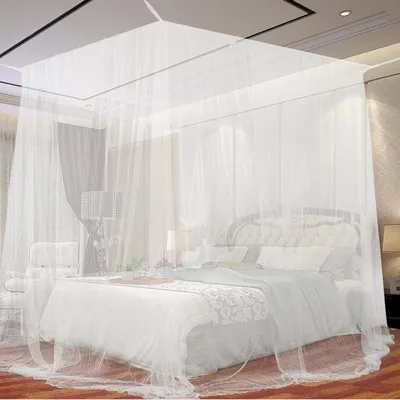 Zdjęcie produktu dla Moskitiera opamoo z drobną siatką do łóżka podwójnego i pojedynczego 200 x 220 x 210 cm