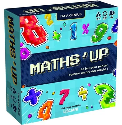 Produktbild von Bildungsspiel "I'm Genius Maths'Up" von Lisciani, zur Förderung des Multiplikationslernens, mit altersgerechten Lernpfaden und Herausforderungen für Kinder