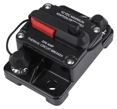 Zdjęcie produktu dla Wyłącznik automatyczny DC12V-42V do samochodowego systemu audio, resetowanie ręczne (200 A)