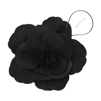 Produktbild von Großes Haarband mit Blumendekor, Stirnband, Fascinator-Hut, Kopfschmuck, Braut-Make-up, Abschlussball, Fotografie, Kopfbedeckung, Haar-Accessoires, Schwarz