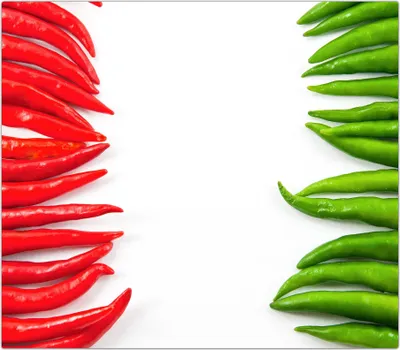 Produktbild von Spritzschutz Herdabdeckplatte Schneidebrett aus Glas Chilischoten am Rand 1-Teilig (60x52cm)