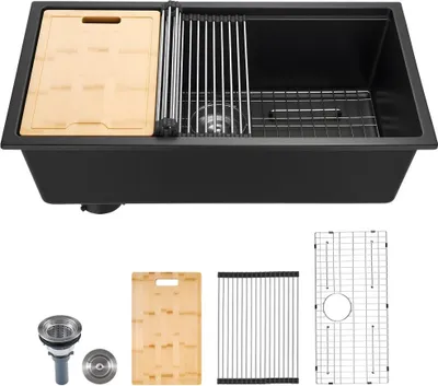 Obrázok produktu pre Vstavaný granitový drez s jednou misou - Granitový drez 838x482x254mm