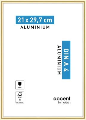 Produktbild von accent by nielsen Aluminium Bilderrahmen Accent, 21x29,7 cm (A4), Gold