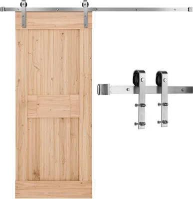 Obrázok produktu pre Systém posuvných dverí 150kg - Kovanie na posuvné dvere 183cm - Strieborná koľajnica - Systém pre posuvné dvere - Strieborná koľajnica 183cm