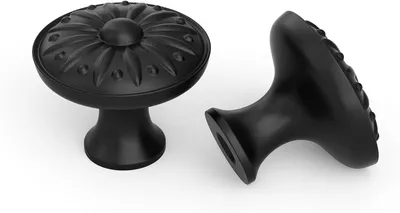 Zdjęcie produktu dla Gałki meblowe 32 mm, 10 sztuk, czarny, stop cynku, do szafek