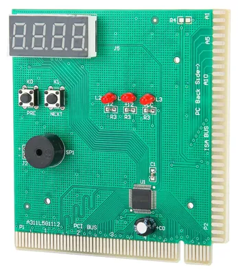 Image de analyseur PC de carte à 4 chiffres, Testeur POST de carte mère d'ordinateur de diagnostic f��r PCI ISA, Peut Correspondre Stable et Rapidement à la carte de test POST de carte mère de PC d'ordinateur portable,