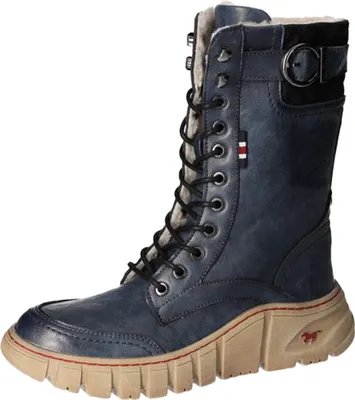 Produktbild von Mustang Damen Stiefelette sportlicher Plateau Winterboot mit Warmfutter 1499-605, Größe:41 EU, Farbe:Blau
