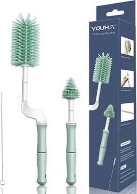 Immagine prodotto di Youha spazzole per bottiglie - spazzole per la pulizia - 3 pezzi - materiale in silicone - spazzola per ciucci, tubi, tubi e bottiglie - pulizia delle bottiglie