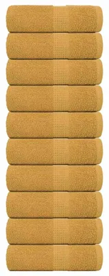 Zdjęcie produktu dla Ręczniki dla gości vidaXL FROGN, 10 szt., złote, 30 x 50 cm, 360 g/m²