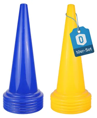 Obrázek produktu pro Sada kuželů Dönges, 5 žlutých + 5 modrých, výška 480 mm, vyrobené z PE (kužely na sloupy)