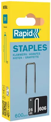 Produktbild von Rapid 40109531, Klammerpack, 2,5 cm, 600 Heftklammern, R606, PBS121, 49 mm, 27 mm