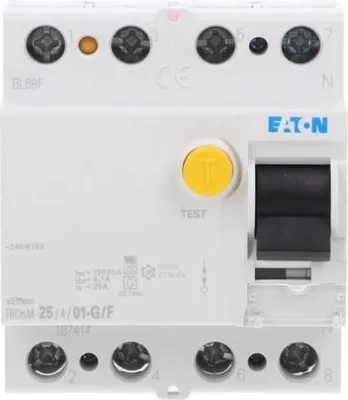 Produktbild von 4P 25A 0,1A 10kA Differenzialschutzschalter Typ G/F FRCMM-25/4/01-G/F 187414