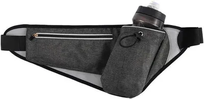 Produktbild von Famanu Hüfttasche mit verstellbarem Riemen und Flaschenhalter für Wanderungen - Schwarz