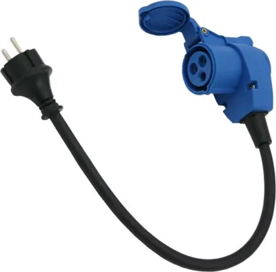 Immagine prodotto di Raccordo angolare CEE per caravan 220V + presa Schuko + cavo 50 cm 3x2,5 mm²
