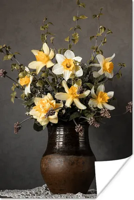 Produktbild von MuchoWow® Poster Stilleben - Narzisse - Vase 60x90 cm - Wanddekoration