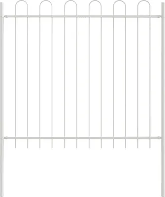 Produktbild von Gartenzaun 2 pcs Grau 3,4 x 1 m Pulverbeschichteter Stahl