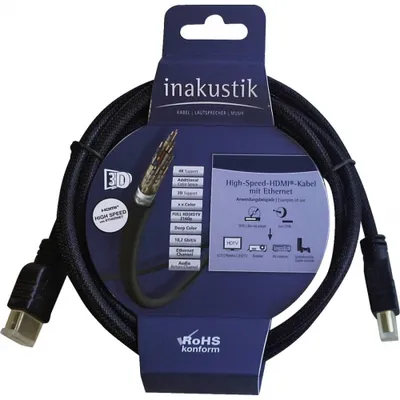 Image de Inakustik 313990015 Câble HDMI haute vitesse 1,5 m avec Ethernet