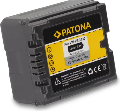 Produktbild von Patona - Ersatzakku kompatibel zu Panasonic VW-VBG130 / DMW-BLA13 - 7,4 Volt 1100mAh Li-Ion