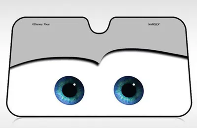 Produktbild von Windschutzscheiben-Schatten, Auto-Sonnenschutz für die Frontscheibe, lustige Autoaugen, Sonnenblende, schützt vor UV-Strahlen, faltbar, 210T, hält Ihr Fahrzeug kühl (Augen, grau, Standard)