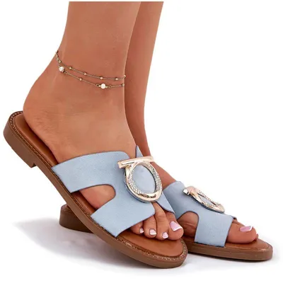 Produktbild von Damen Sandalen Mit Flachem Absatz Und Dekoration Vinceza 17381 Blau 41
