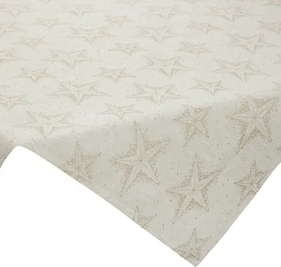 Immagine prodotto di EUROFIRANY | Tovaglia - Tovaglia di Natale - 85 x 85 cm - Beige Oro - Stelle - Tovaglia - Natale