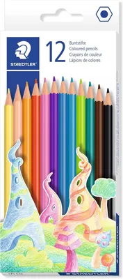 Image de 175 crayons de couleur – 12 couleurs, hexagonaux