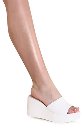Produktbild von topschuhe24 3163 Damen Keilabsatz Sandalen XXL Plateau, Farbe:Weiß, Größe:41 EU