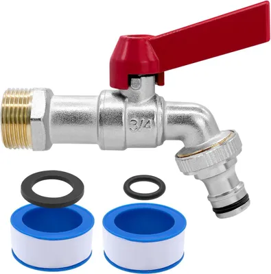 Imagen del producto de Grifo exterior de latón, de 3/4 de pulgada, resistente a las heladas y al calor, para uso en jardines