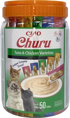 Zdjęcie produktu dla INABA CHURU Smakołyki dla kota Tuńczyk i Kurczak 50 x 14 g