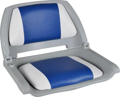 Produktbild von vidaXL Bootssitze 2 Stk. Klappbare Rückenlehne Mit Blau-Weißem Kissen