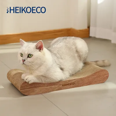 Produktbild von Heikoeco® Katzen Kratzbrett, Lounge-Katzensofa aus hochwertiger Wellpappe , 2 in 1 Kratzbretter Katze, Kratzpappe für Katzen, Kratzmatte Katze, dunkel