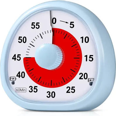 Produktbild von Visuelle Timer 60 Minuten, Zeitmanagement, Geeignet für ADHD, Lernhilfe für Kinder und Erwachsene