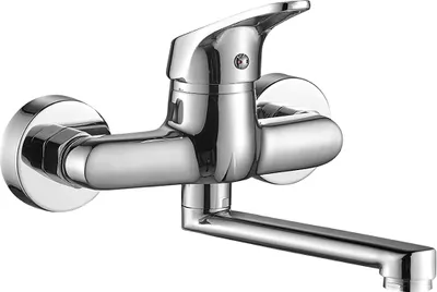 Productafbeelding van BADLAND Wastafelmengkraan, muurmodel, ORIS. Chrome badkamerkraan
