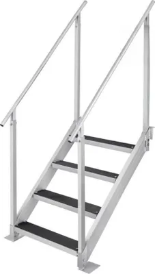Produktbild von Schwimmtreppen 4 Stufen Aluminium 800x1850x1750mm Bootsladder 250kg