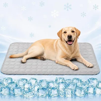 Produktbild von Kühlmatte für Hunde XL 100x70cm, Kühldecke Hund Selbstkühlend Ohne Gel, Atmungsaktive Kühlmatte für Katzen & Hunde, Waschbar, rutschfest, für Zuhause, Auto & Reisen, langlebiger Kratzfest