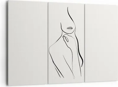 Produktbild von Bild auf Leinwand - Leinwandbild - 3 Teile - Frau Skizze Zeichnung - 165x110cm - Wand Bild - Wanddeko - Wandbilder - Leinwanddruck - Bilder - Wanddekoration - Leinwand bilder - CE165x110-5045