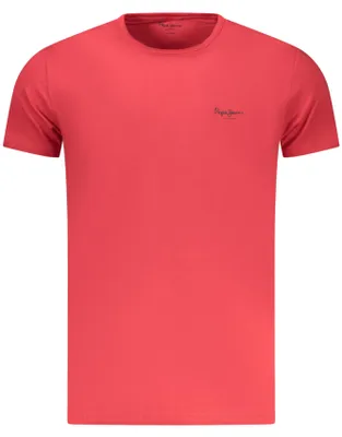 Image de T-shirt slim fit rouge pour homme – Coton durable et logo imprimé