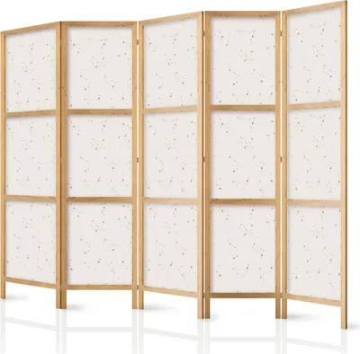 Obrázek produktu pro Japonský paraván Pozadí a vzory 225x172 cm 5dílný bílý