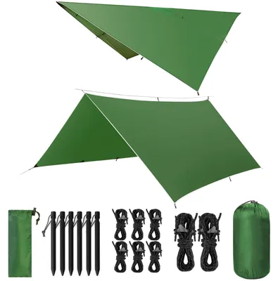 Produktbild von Zeltplane Abdeckplane Tarp - 3 x 3 m - Wasserdicht - 0,9 kg - Für Camping und Picknick
