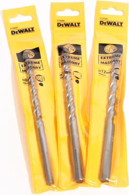 Immagine prodotto di DEWALT punta da trapano per muratura 8-12 mm punta da trapano per muratura set di utensili per la foratura in 3 pezzi