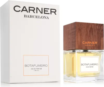 A product shot of a perfume bottle and its packaging.