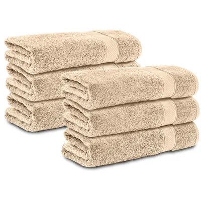Produktbild von Komfortec 6er Duschtücher 70x140 cm Set aus 100% Baumwolle, 470g/m², Frottee, Weich, Beige