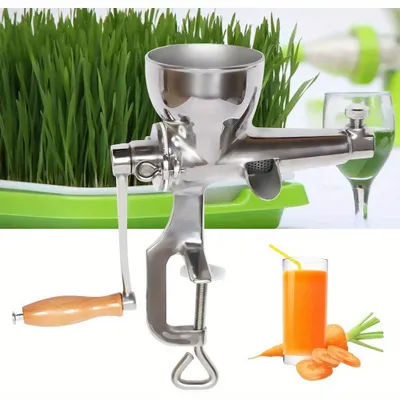 Immagine prodotto di Centrifuga manuale per succhi - Estrattore di succo - Spremiagrumi - Spremiagrumi a bassa velocità - Estrattore di succo per verdure - Acciaio inossidabile - A basso consumo energetico
