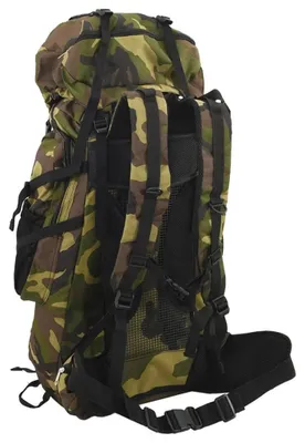 Obrázek produktu pro Turistický batoh – 60 litrů. Robustní batoh z plátna, vhodný pro turistiku a lezení. Velký cestovní batoh. Barva: armádně zelená