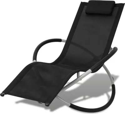 Image de Chaise longue géométrique d'extérieur Acier Noir et gris