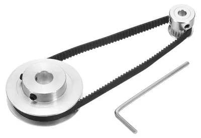 GT-2 Zahnriemenscheiben 20+60 Zähne, 5+10 mm Bohrung, Alu, Riemen 280x6 mm