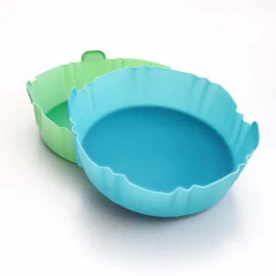 Silikonformen für Heißluftfritteuse, 2er-Set, rund, 20 cm, antihaftbeschichtet